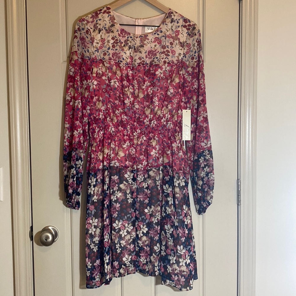 Eliza J Dress - Long Sleeve Floral